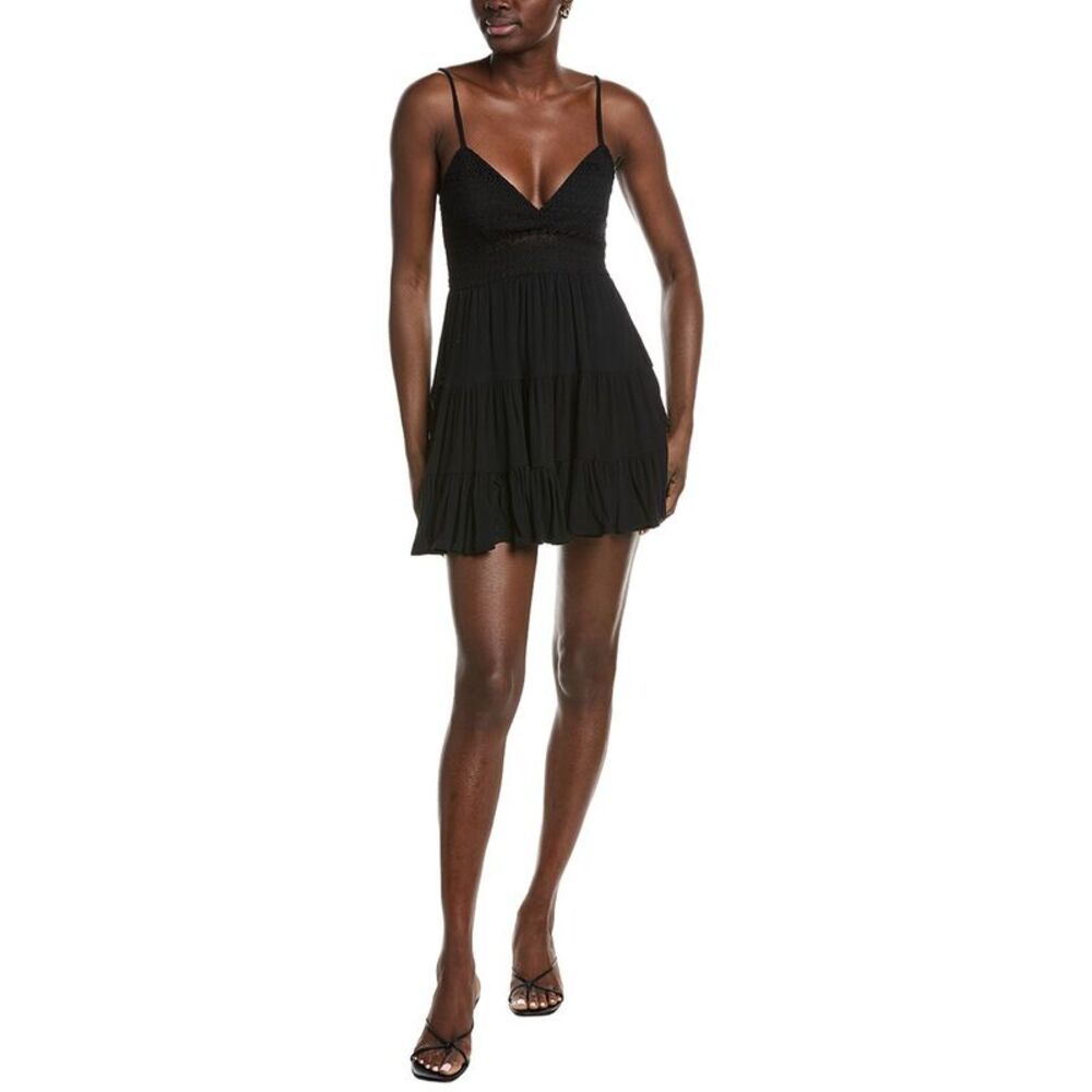 Marion Womens  A-Line Crocheted Weave Textured Dress, Black